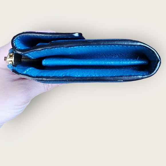 CHLOÉ Elsie Blue Leather Continental Long Wallet,  Vintage - Picture 6 of 11